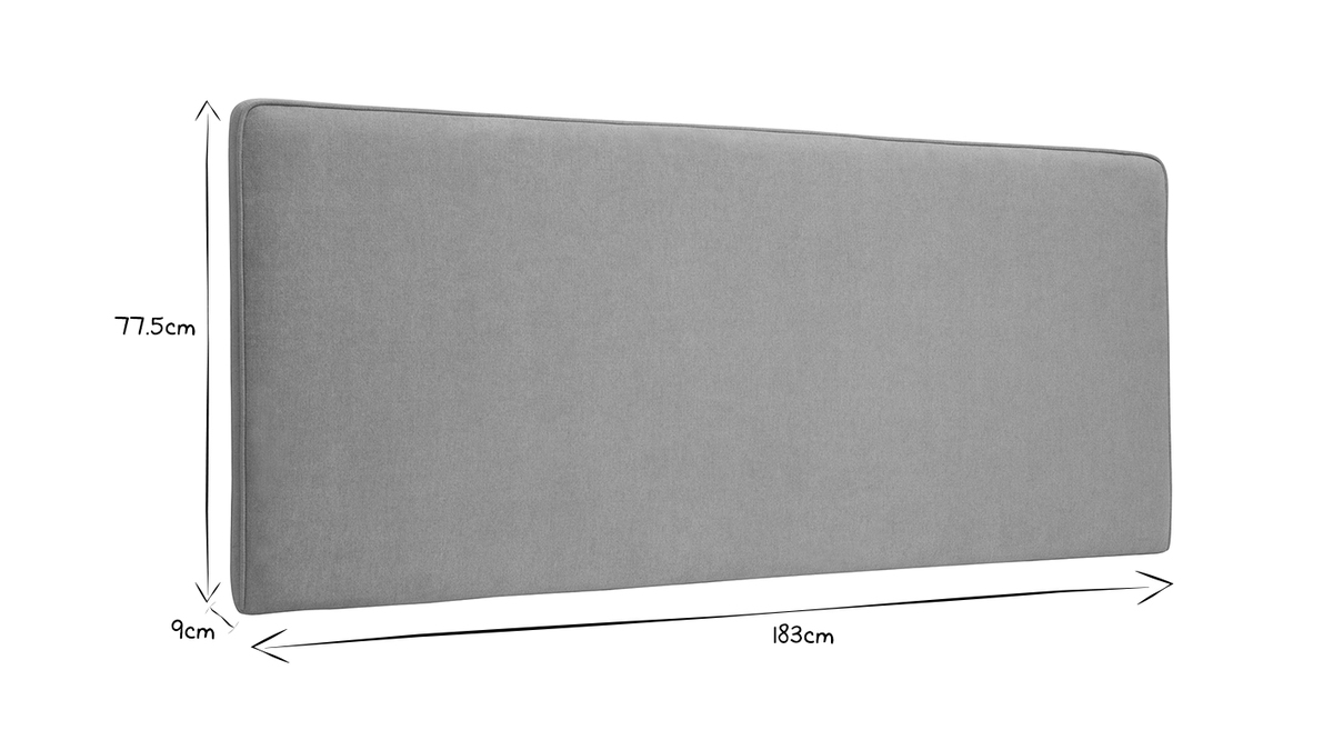 Bettkopfteil zum Aufhngen B180 grauer Stoff mit Samteffekt LILY