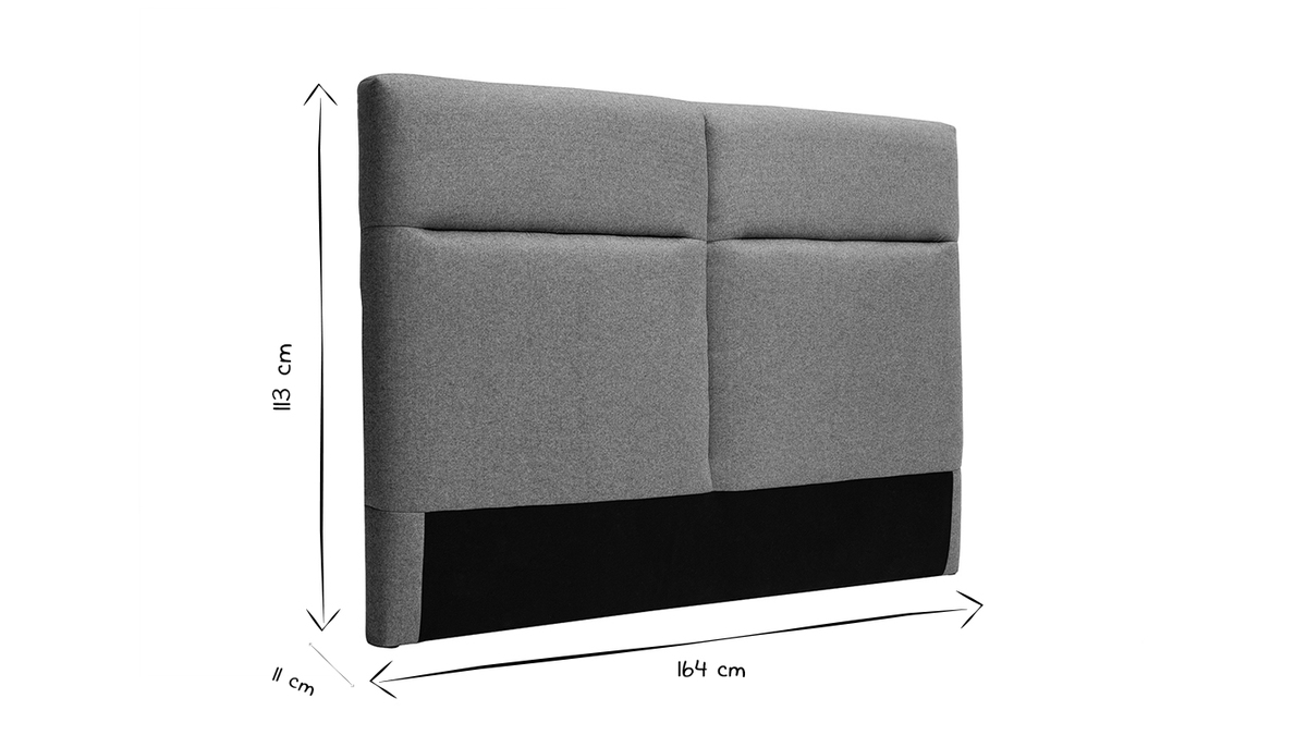 Bettkopfteil zum Aufstellen aus graugrnem Stoff B164 cm CHELSEA