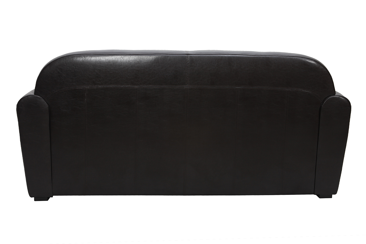 Bettsofa Club aus dunkelbraunem Leder mit 3 Sitzpltzen - Bffelleder