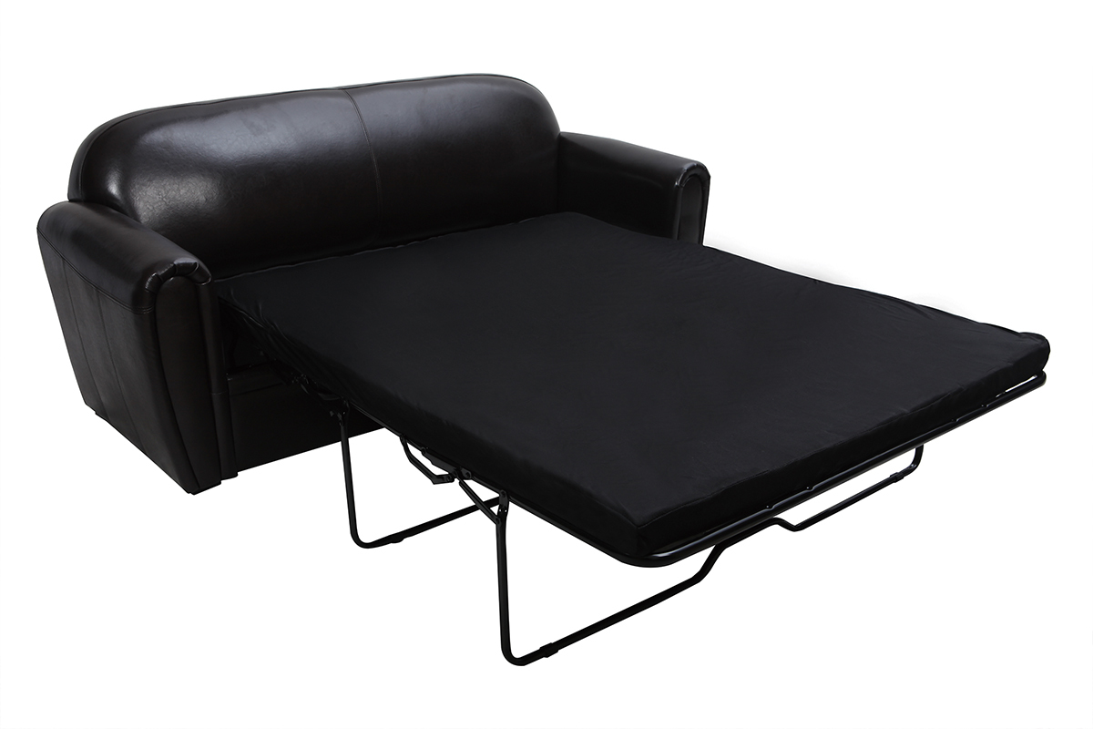 Bettsofa Club aus dunkelbraunem Leder mit 3 Sitzpltzen - Bffelleder