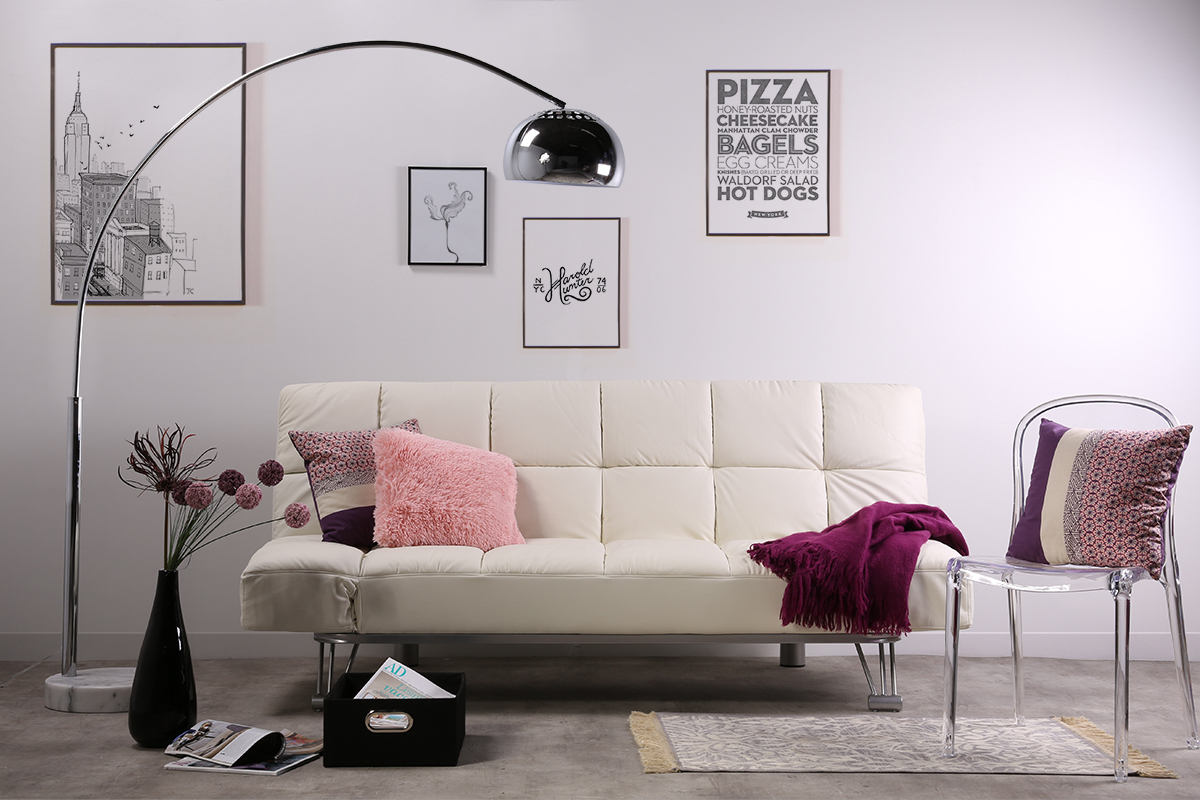 Bettsofa Manhatten aus wollweiem Leder 3 Sitzpltze - Rindsleder