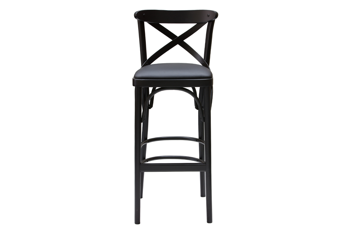 Bistro Barhocker Buche massiv schwarz H75 MARCEL