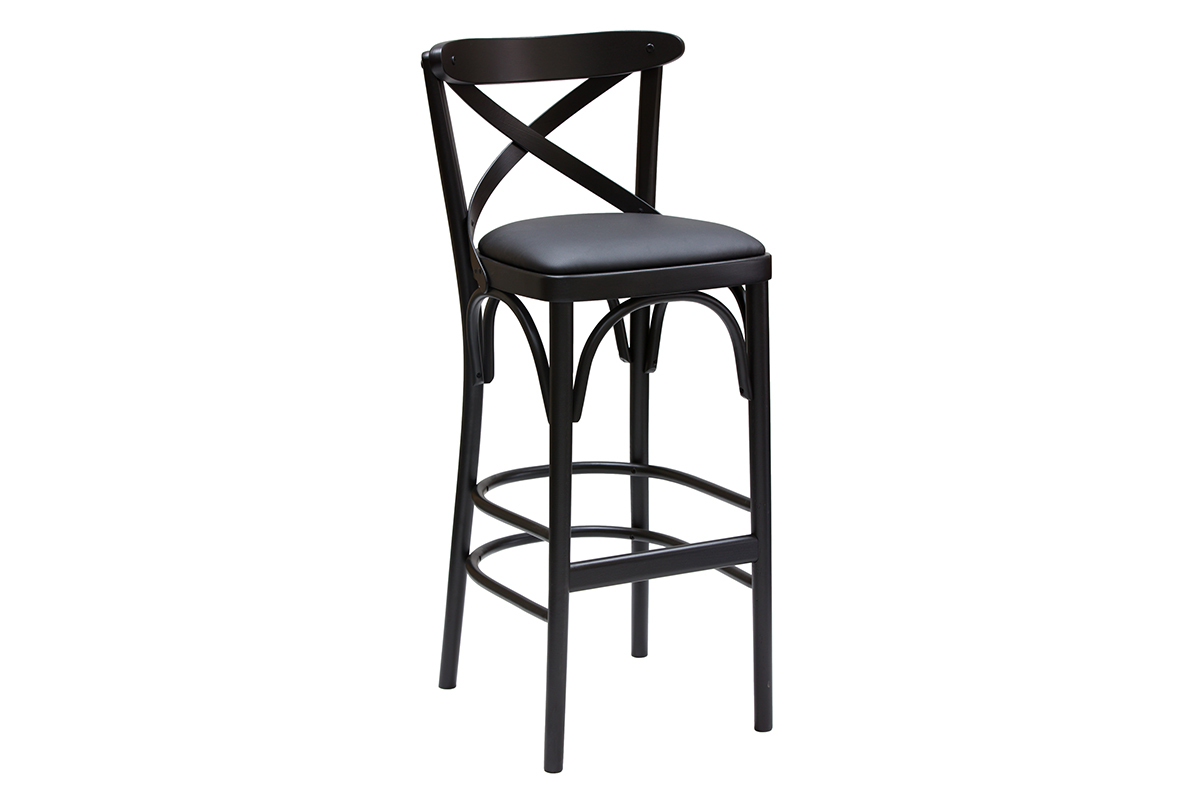 Bistro Barhocker Buche massiv schwarz H75 MARCEL