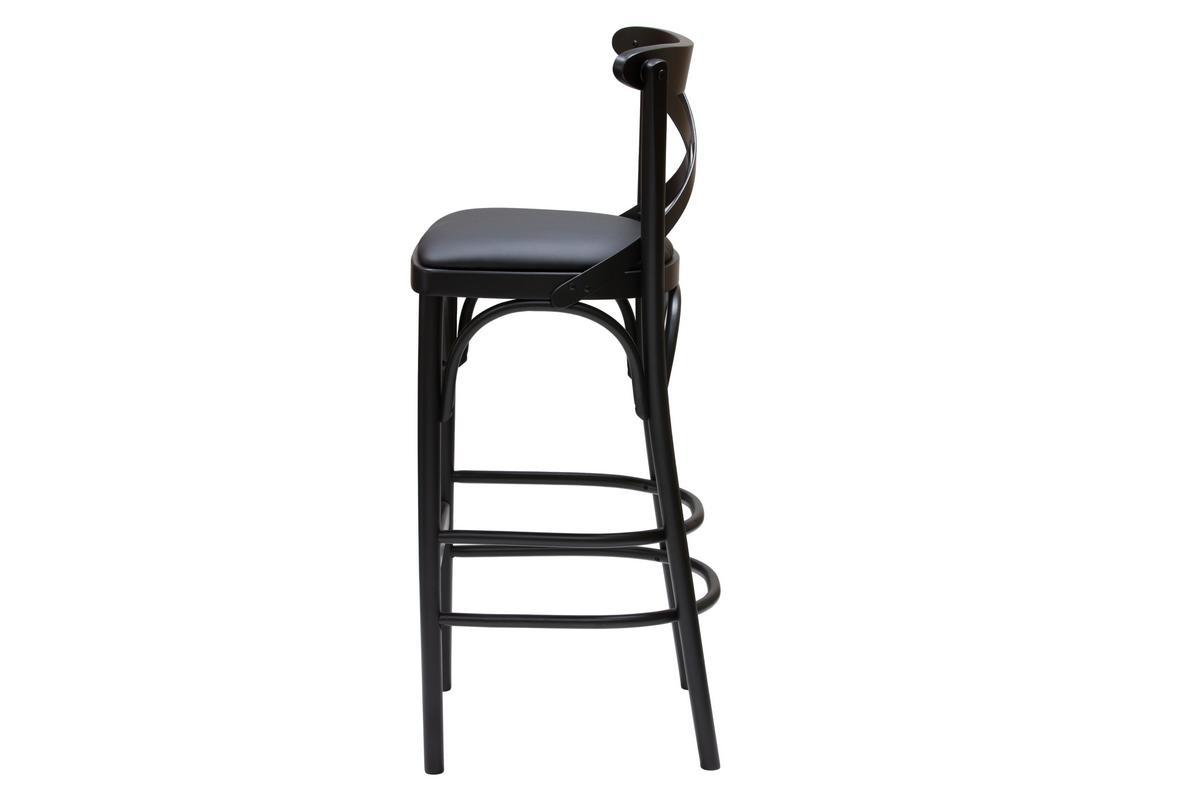 Bistro Barhocker Buche massiv schwarz H75 MARCEL