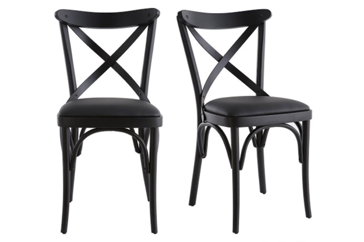 Bistro-Sthle aus schwarzem Holz (2er-Set) MARCEL