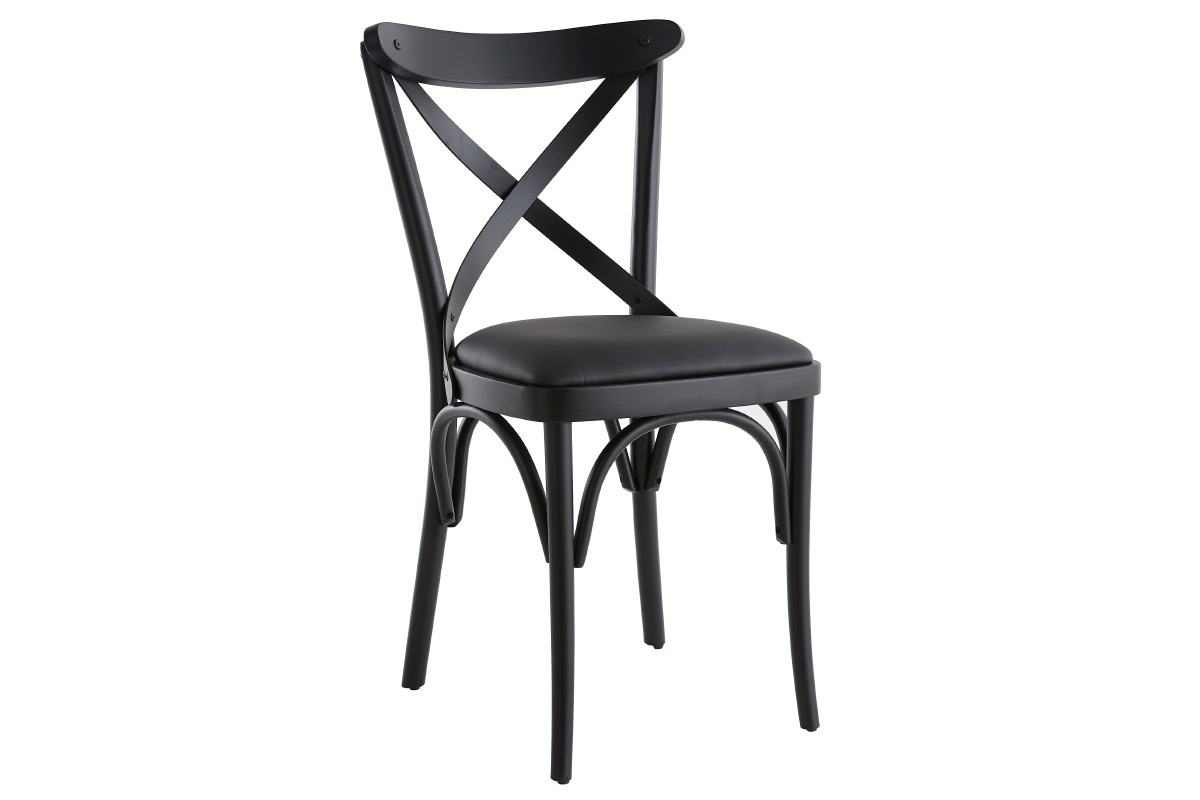 Bistro-Sthle aus schwarzem Holz (2er-Set) MARCEL