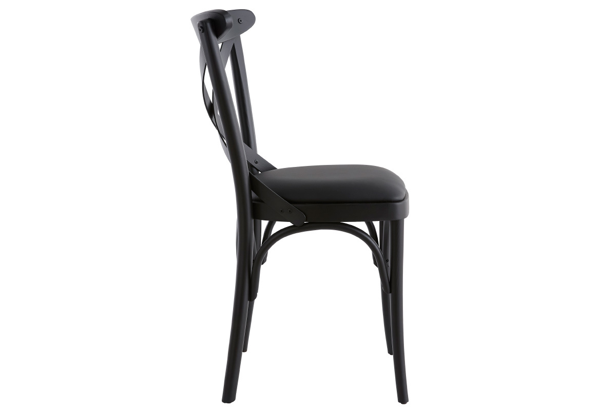 Bistro-Sthle aus schwarzem Holz (2er-Set) MARCEL