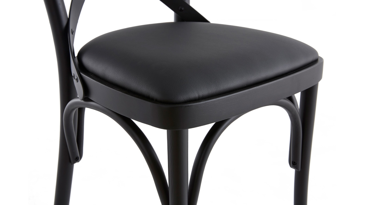 Bistro-Stühle aus schwarzem Holz (2er-Set) MARCEL
