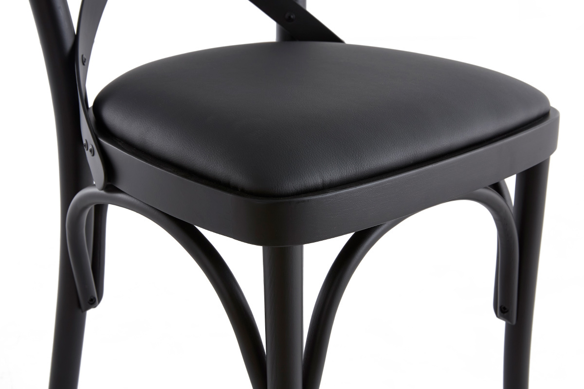 Bistro-Sthle aus schwarzem Holz (2er-Set) MARCEL