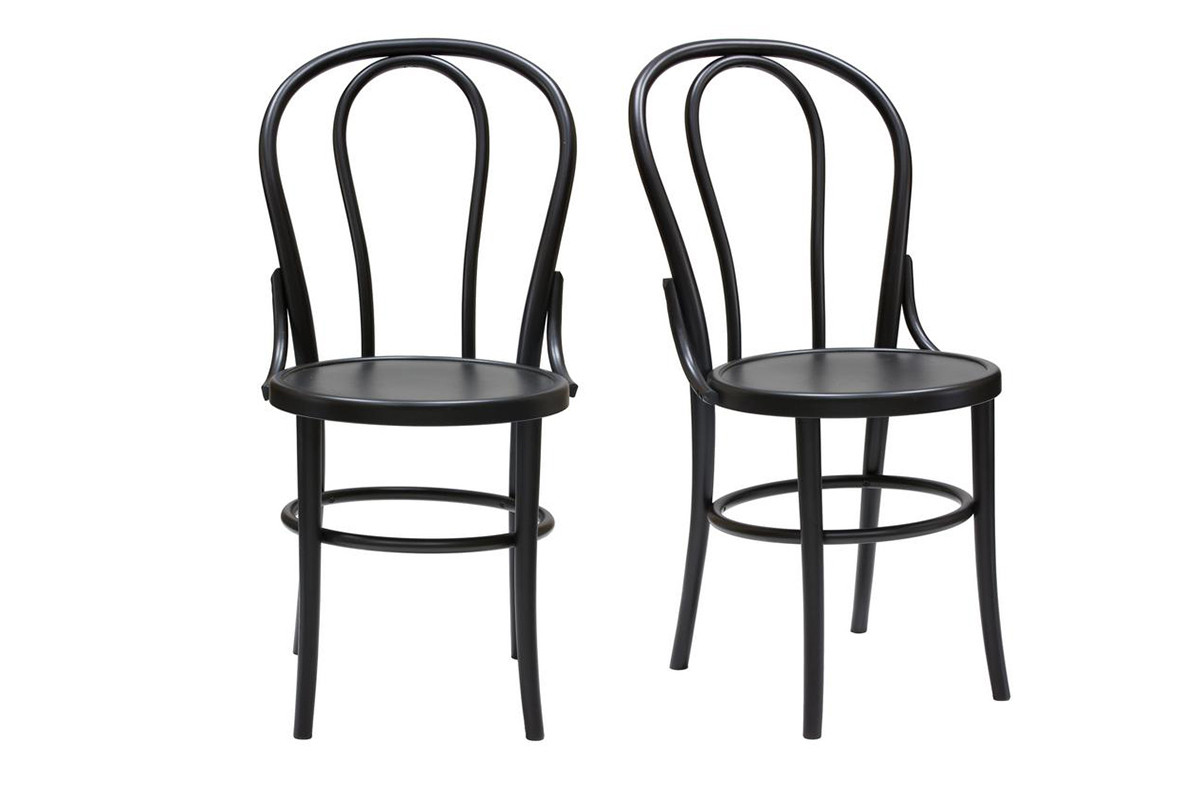 Bistro-Sthle massives Buchenholz schwarz (2er-Set) PRUNE