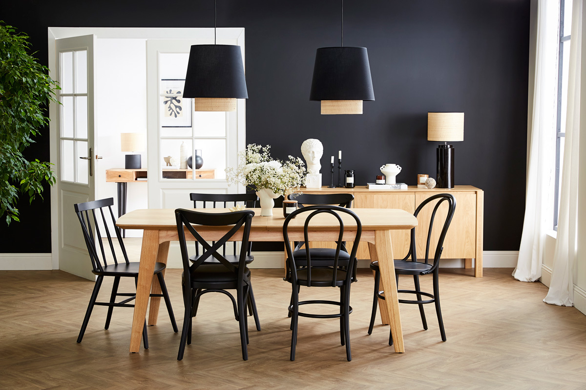 Bistro-Sthle massives Buchenholz schwarz (2er-Set) PRUNE