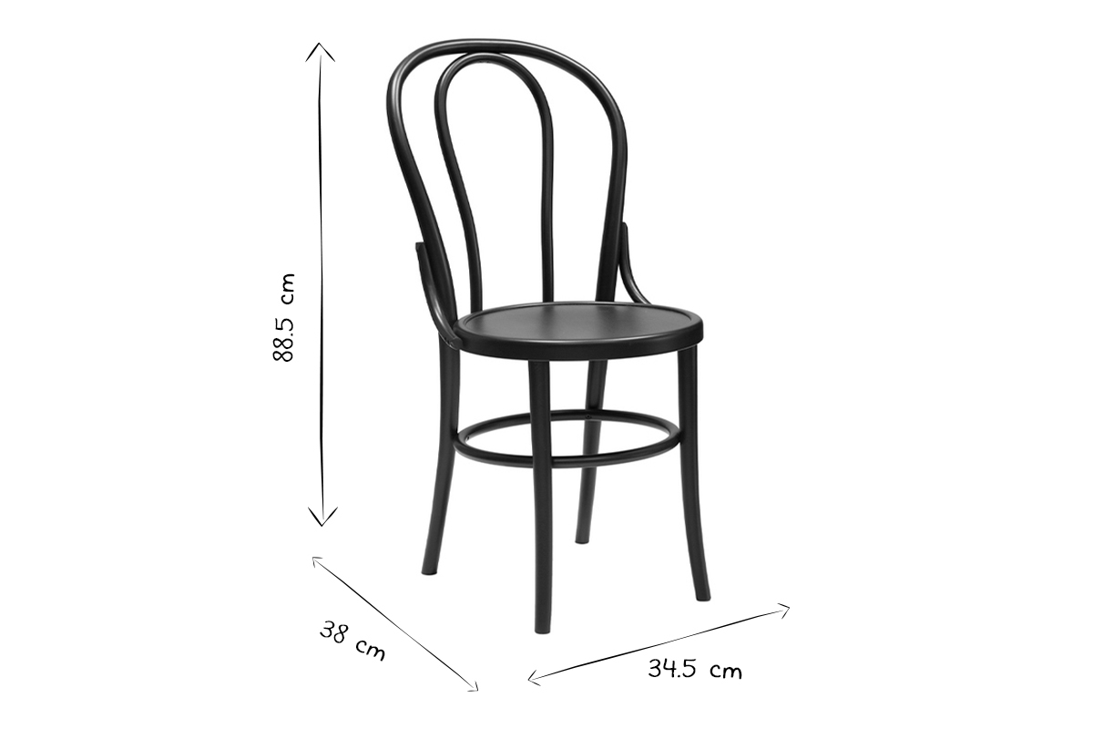 Bistro-Sthle massives Buchenholz schwarz (2er-Set) PRUNE