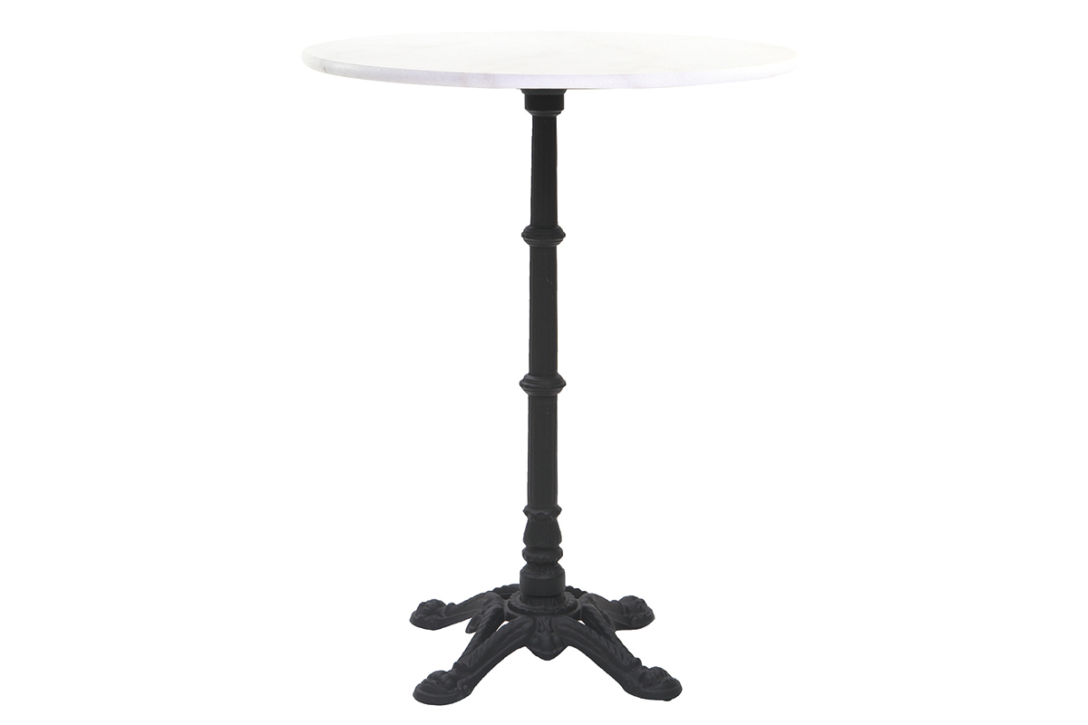 Bistrotisch Bartisch rund aus Marmor und Metall CONTY