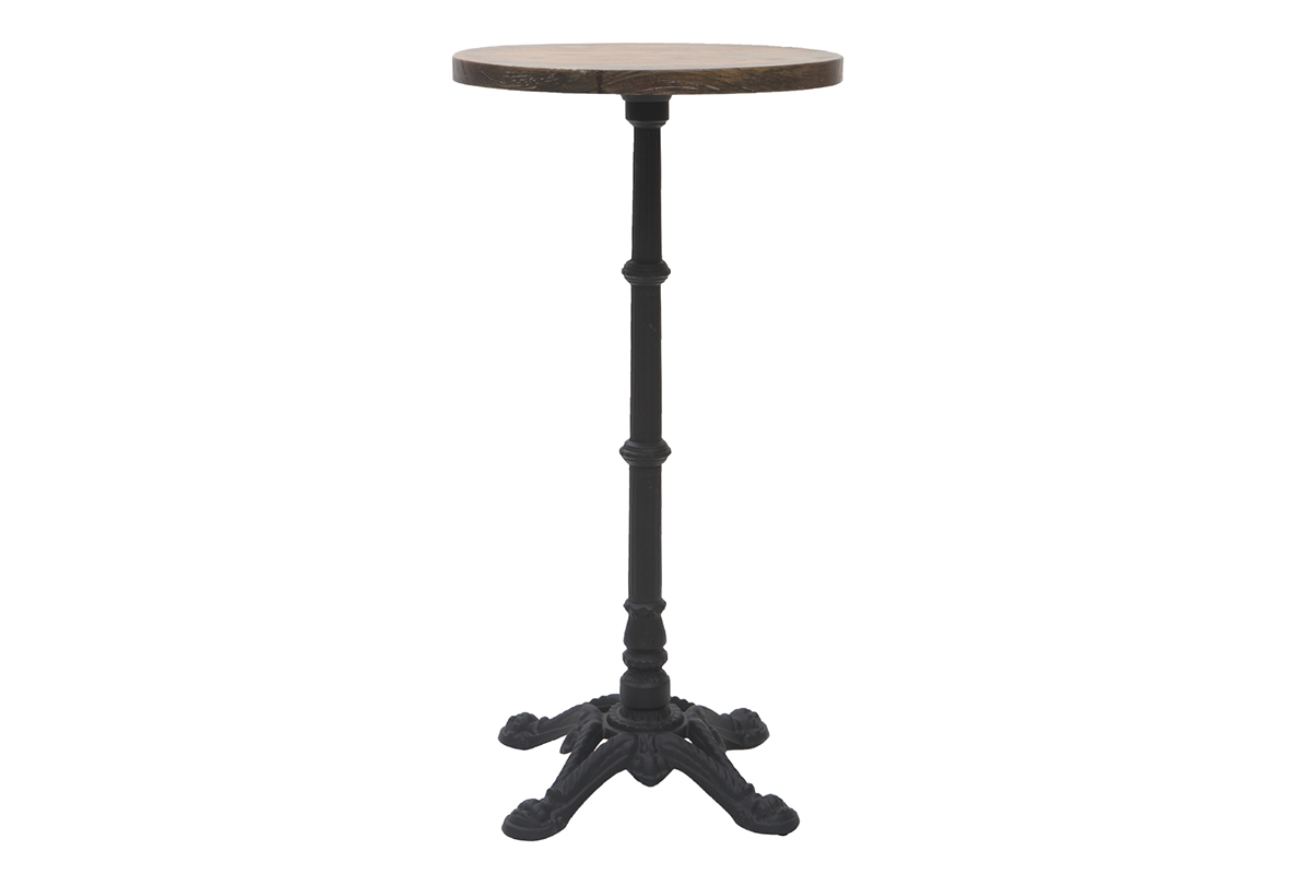 Bistrotisch Bartisch rund Holz und Metall CONTY