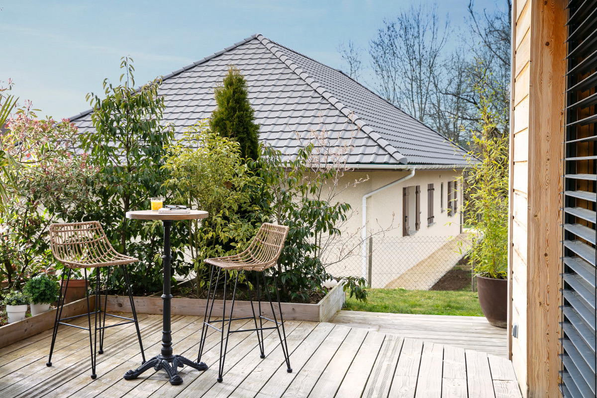 Bistrotisch Bartisch rund Holz und Metall CONTY