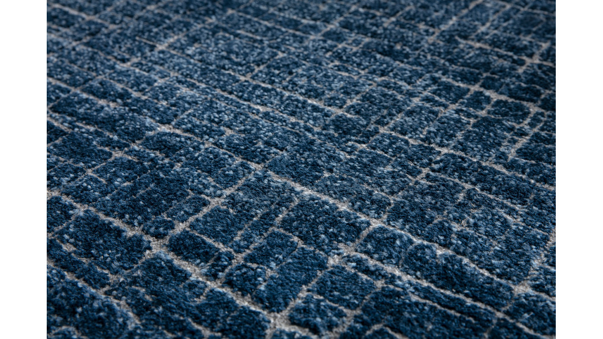 Blauer Teppich mit grafischem Muster 160 x 230 cm SAPHIR