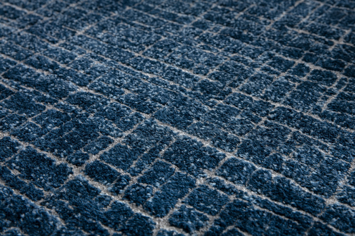 Blauer Teppich mit grafischem Muster 160 x 230 cm SAPHIR