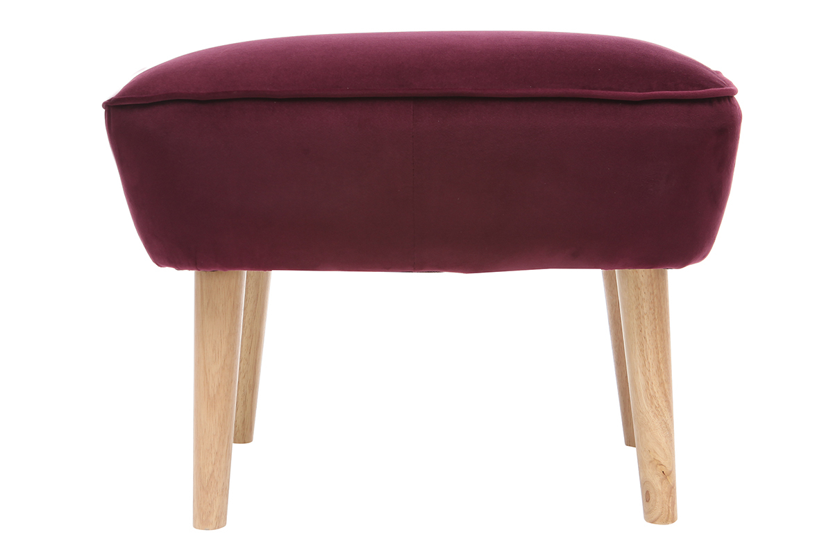 Bordeauxfarbene Samtfu�st�tze ZOLA
