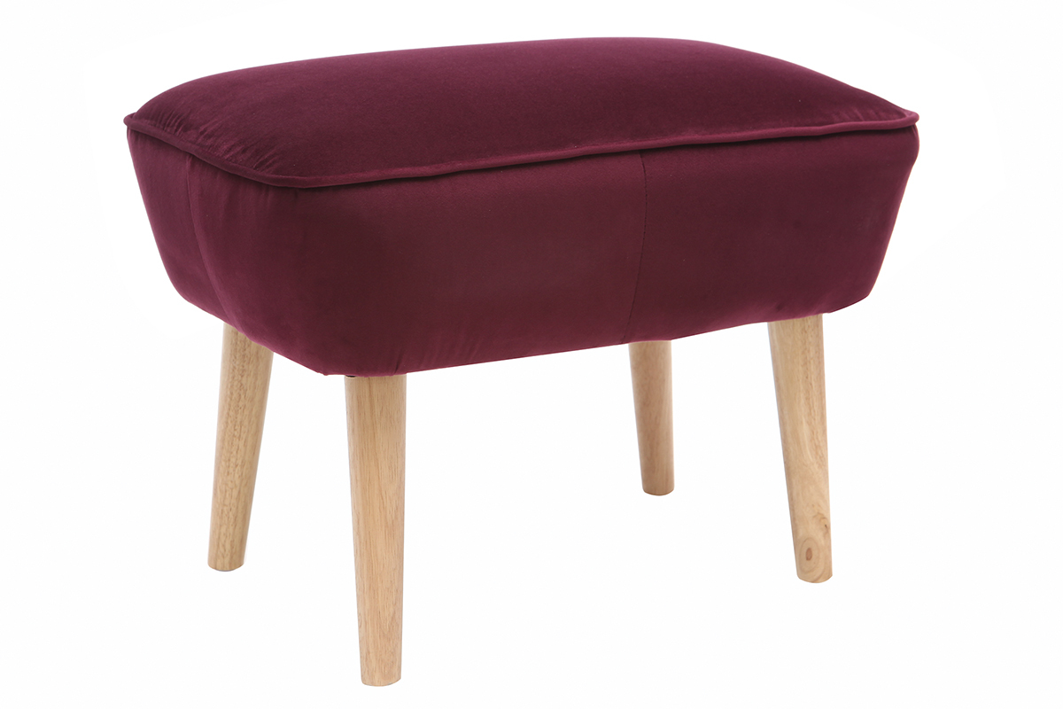 Bordeauxfarbene Samtfu�st�tze ZOLA
