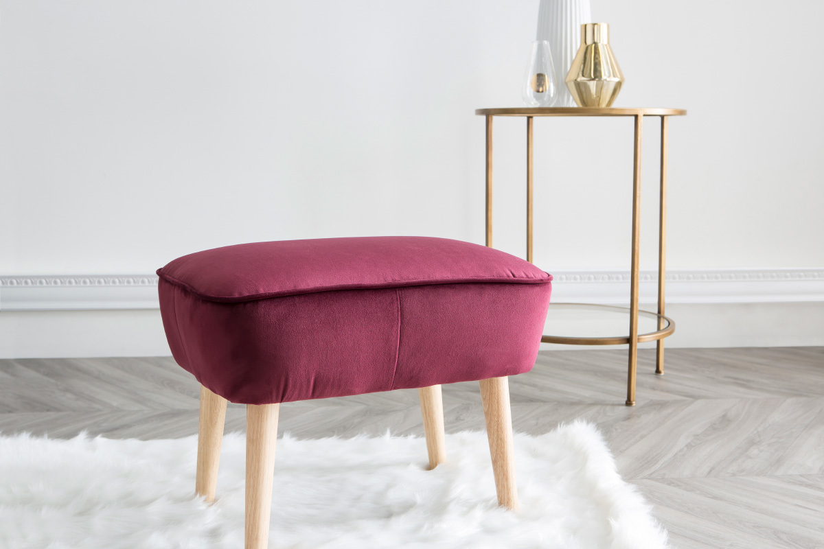 Bordeauxfarbene Samtfu�st�tze ZOLA
