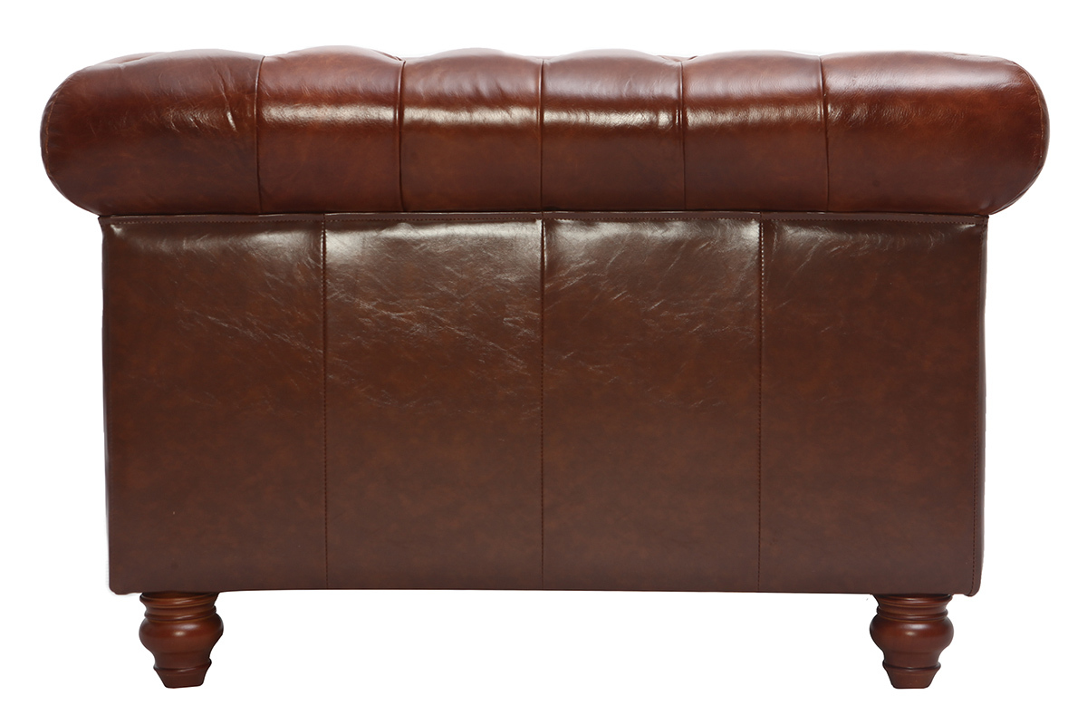 Brauner Design-Ledersessel CHESTERFIELD