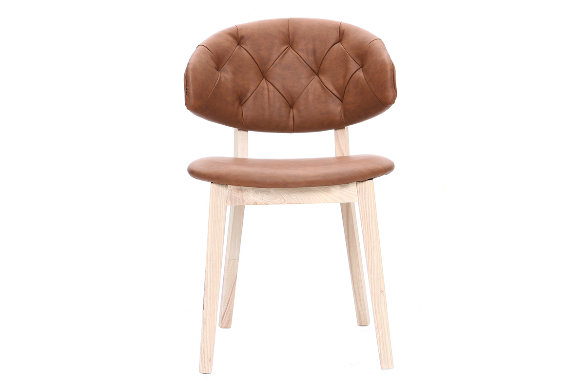 Brauner Kunstlederstuhl SOFFY