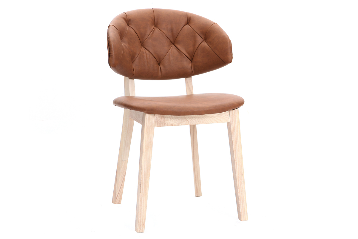 Brauner Kunstlederstuhl SOFFY