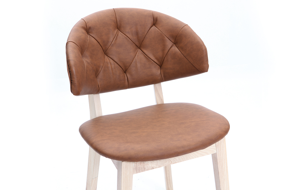 Brauner Kunstlederstuhl SOFFY