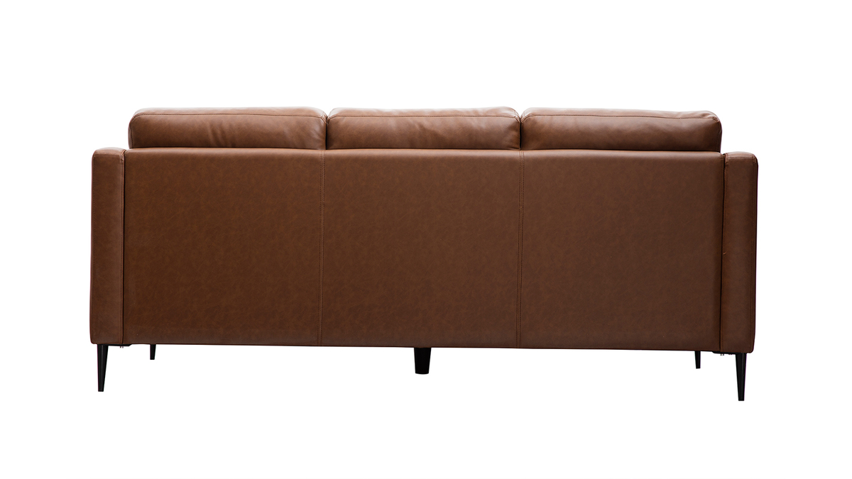 Braunes 3-sitziges Designer-Ledersofa OXMO - Bffelleder