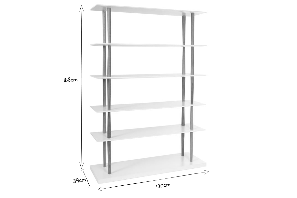 B�cherregal 5 Regale GILDA Holz Natur und Wei�