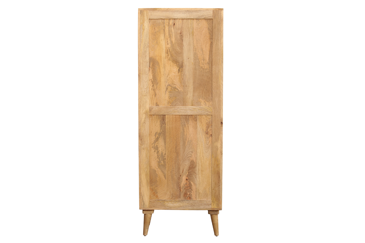 Bcherregal aus massivem Mangoholz mit Gravur KAFFIR