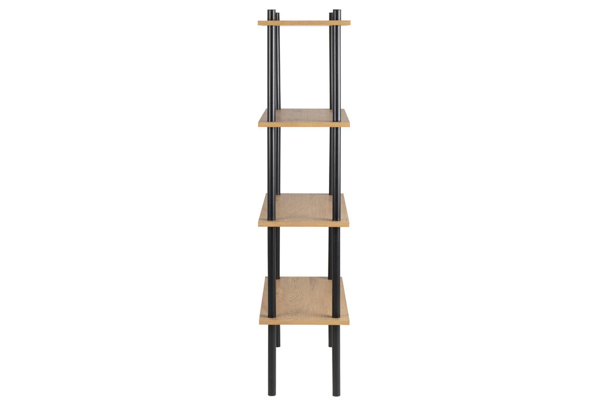 Bcherregal aus schwarzem Metall und hellem Holz STAIR