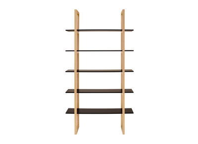 B&uuml;cherregal CAMUS aus Eichenholz und schwarzen Regalb&ouml;den