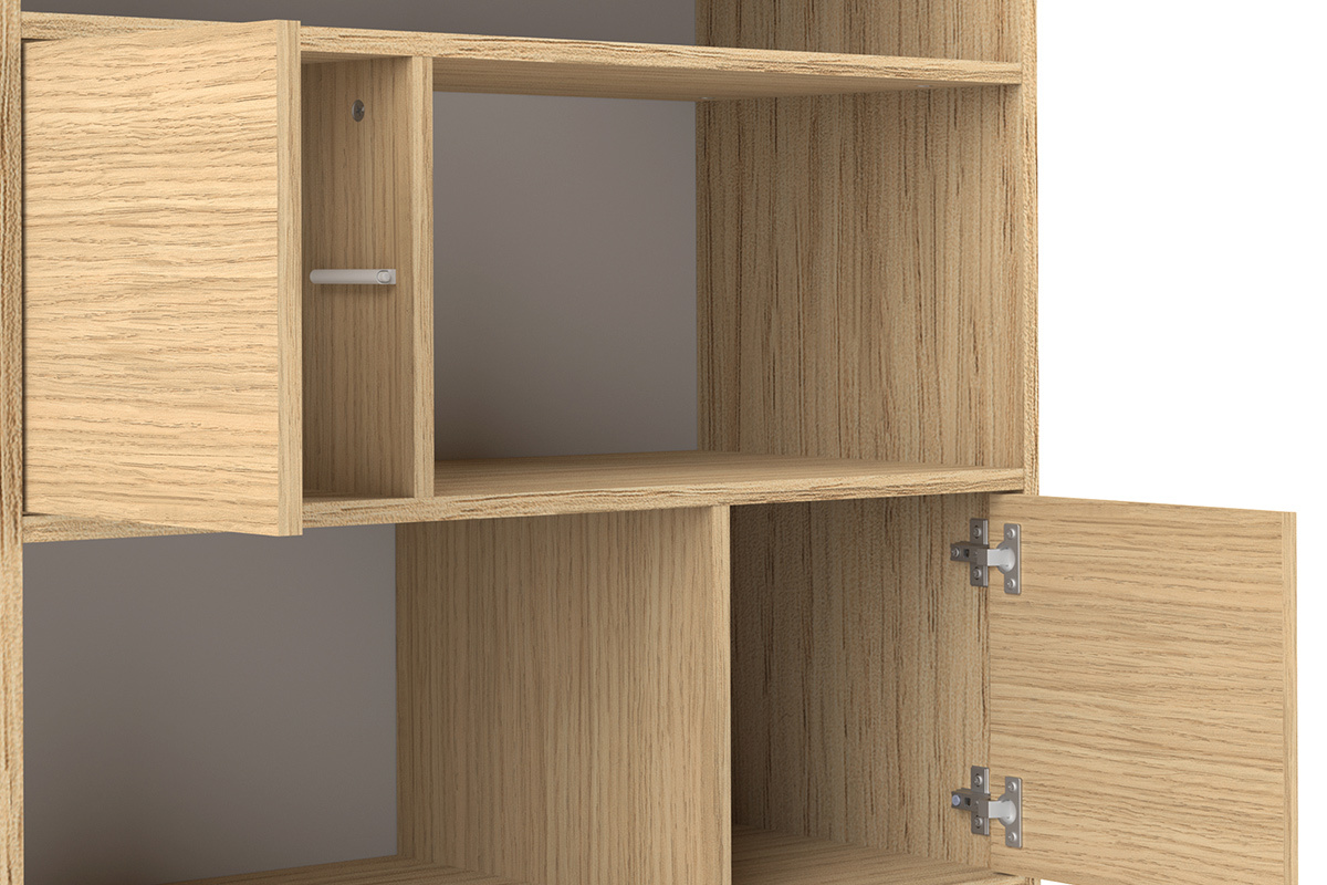 B�cherregal skandinavisch 10 F�cher Holz und rosa STRIPE