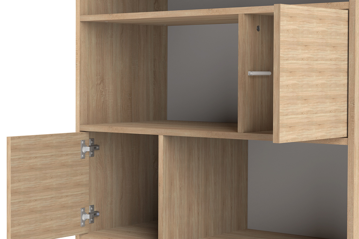 B�cherregal skandinavisch 10 F�cher Holz und wei� STRIPE