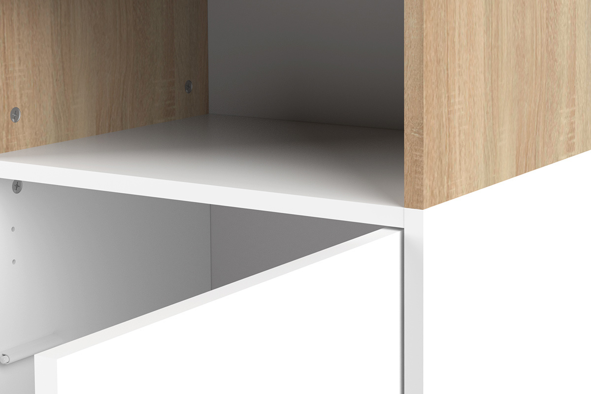 Bcherregal skandinavisch 6 Fcher Holz und wei STRIPE