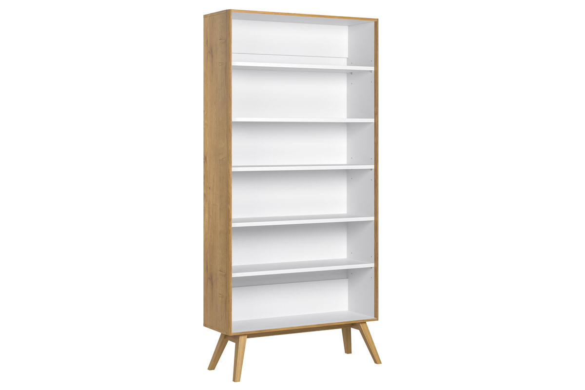 Bcherschrank POTTER skandinavische Eiche und wei