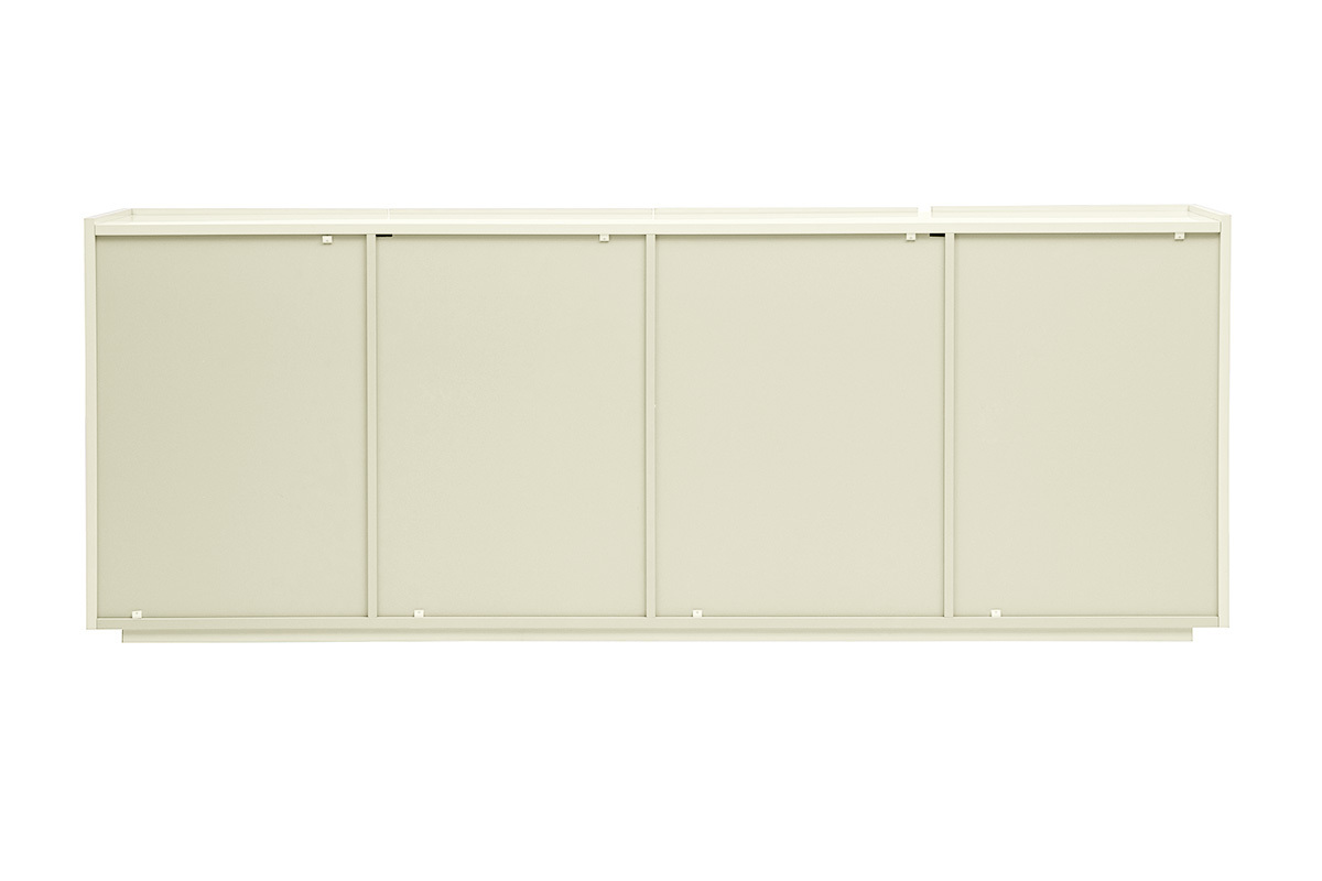 Buffet beige gl�nzend 3 T�ren 4 Schubladen L200 cm ISAURE