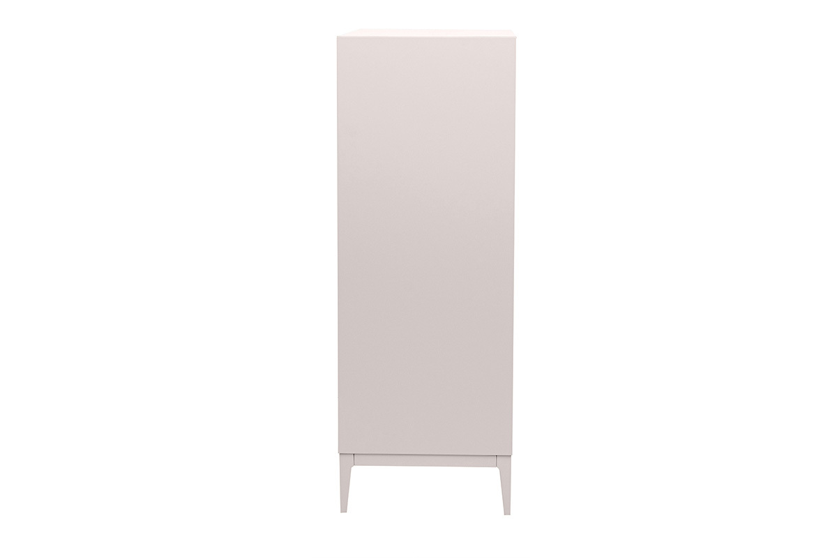 Beiges, matt lackiertes Highboard mit 2 T�ren und 1 Schublade, Seitenansicht, L90 cm GRAY.