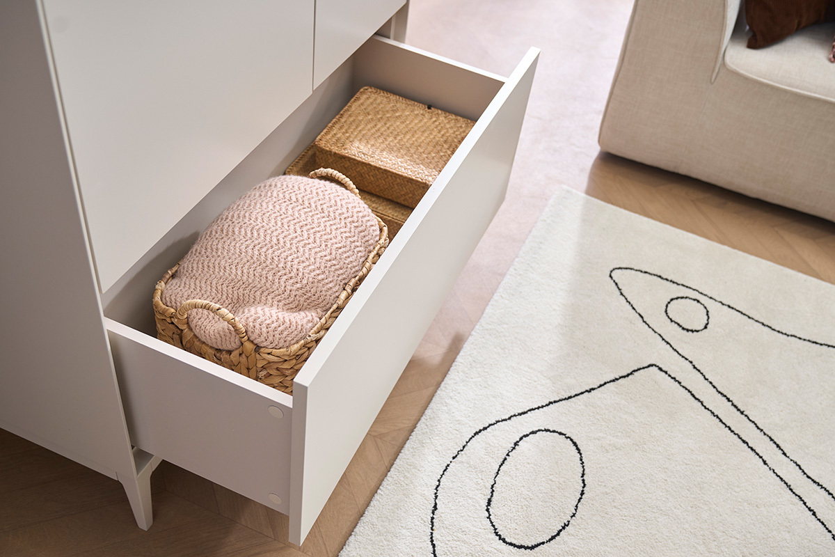 Buffet hoch beige 2 T�ren 1 Schublade L90 cm GRAY