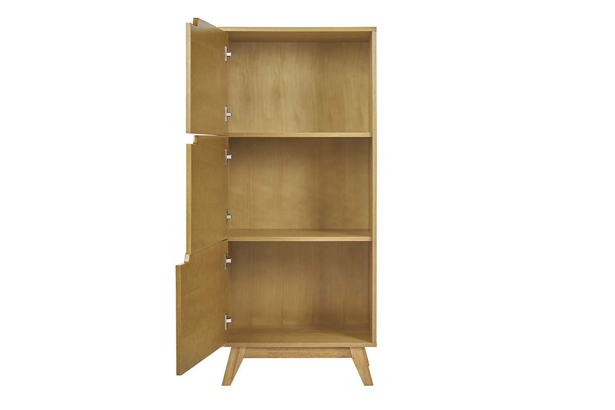 Buffet hoch skandinavisch helles Heveaholz L60 cm LEENA