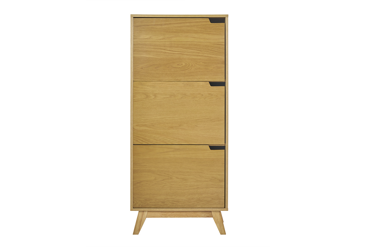 Buffet hoch skandinavisch helles Heveaholz L60 cm LEENA
