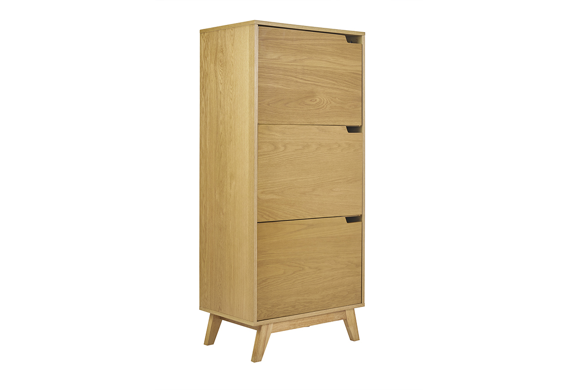 Buffet hoch skandinavisch helles Heveaholz L60 cm LEENA