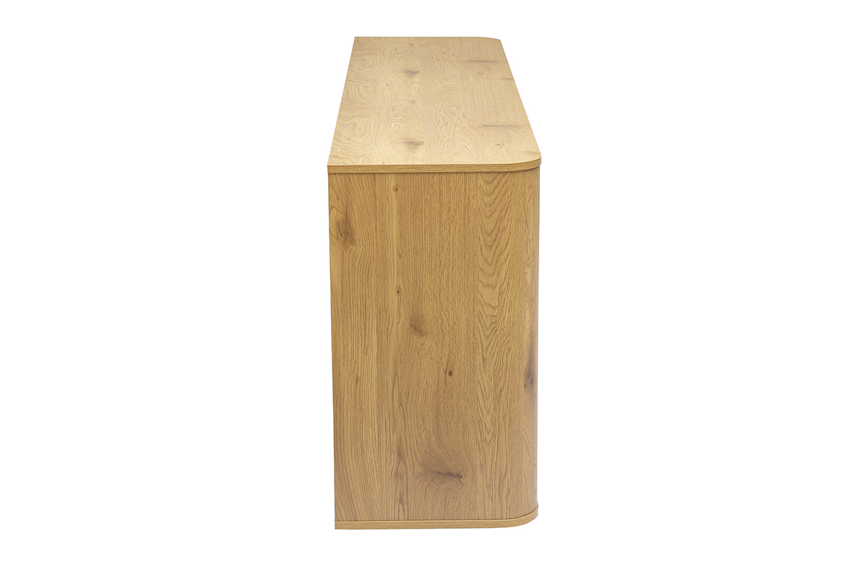 Buffet NEGAN aus hellem Eichenholz, Profilansicht, 4 T�ren, Ma�e L180 x B40 x H75 cm.