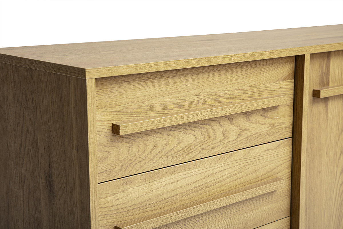 Sideboard YSEULT aus Eichenholz mit 3 Schubladen und 2 T�ren, Nahaufnahme