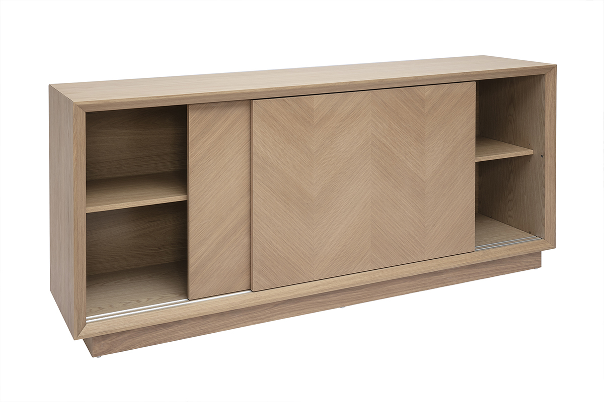 Buffet mit Fischgrtmuster in hellem Eichenholz L160 cm ARROW
