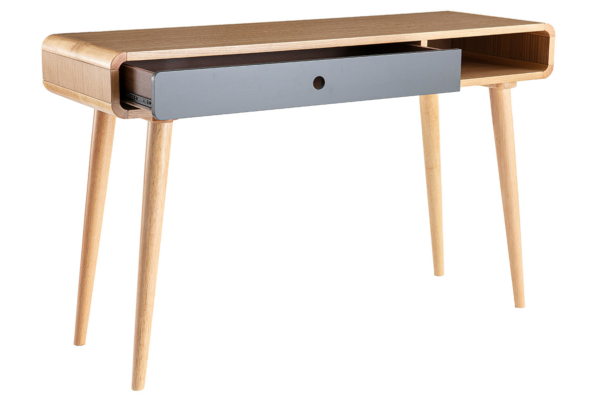 Bro-Konsole skandinavisch Eiche hell und Grau L120 cm COPENHAGUE