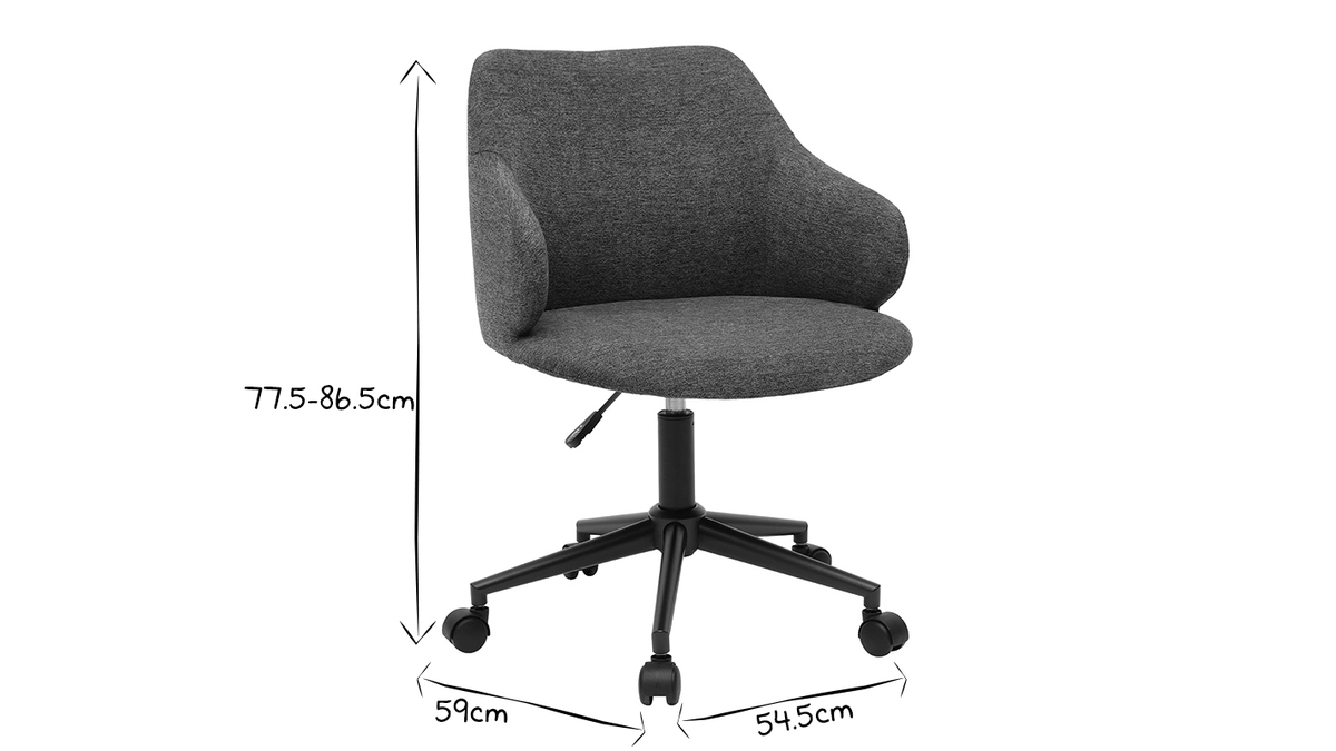 Brosessel modern grauer Stoff HEMMY