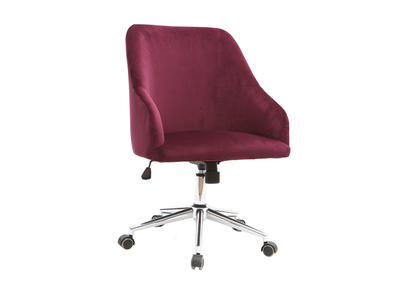 B&uuml;rosessel Velours Bordeauxrot SCARLETT