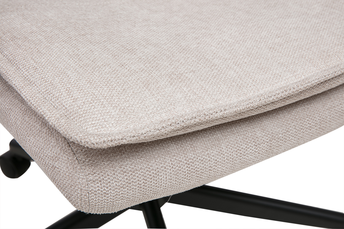 Detail der gepolsterten Sitzfl�che aus beigem Stoff in Samtoptik mit strukturierter Oberfl�che des B�rostuhls SAEL.